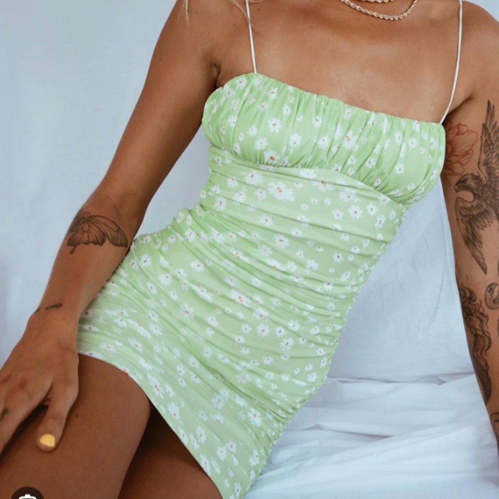 Princess Polly Green Floral Mini Dress